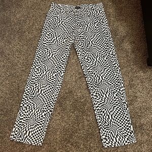 Mens 32 Black and White Trippy BooHooMan Jeans